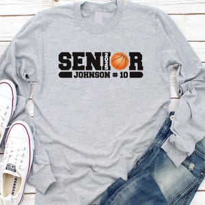 Custom Basketball Senior Long Sleeve T-Shirt, Personalized Basketball Senior 2025 Unisex Shirt, Customized Basketball Senior Night Gift