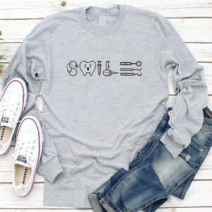Dentist Shirt, Dental Assistant Unisex Long Sleeve Shirt, Dental Hygienist Tee, Dentist Tooth Shirt, Dentist Student Graduation Gift
