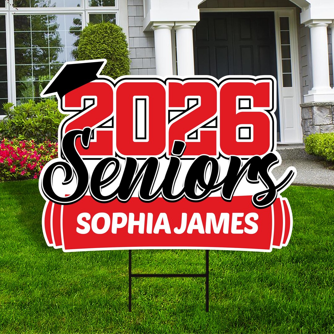 Personalized Senior 2026 With Diploma Yard Sign - Graduation Class of ...