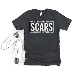 All Warriors have Scars T-Shirt, Cancer Survivor Shirt, Breast Cancer Shirt, Unisex Pink October Survivor T-Shirt