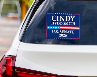 Sticker en vinyle Cindy Hyde-Smith pour le Sénat du Mississippi 2026, sticker Vote Hyde-Smith, autocollant pour pare-chocs des élections du Sénat du Mississippi 2026, 6 x 4,5 pouces