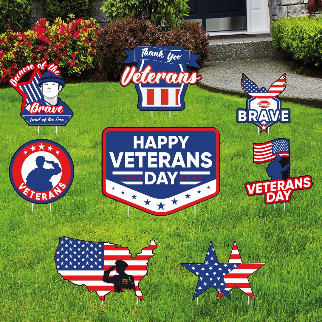 Happy Veterans Day Yard Sign Decorations Patriotic Yard - Etsy