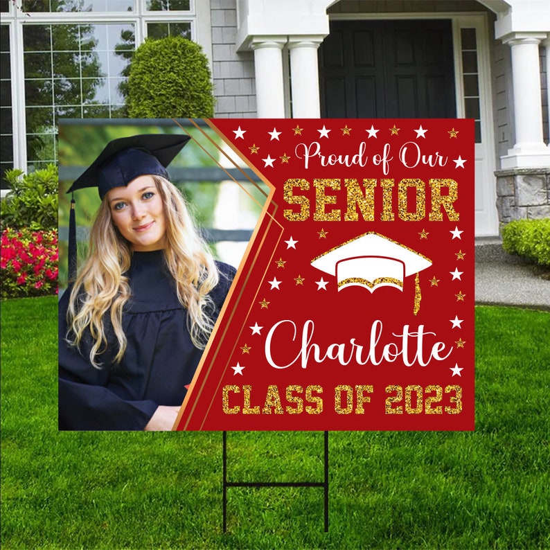 Personalized Graduation Yard Sign 2023 With Photo 2023 Senior Etsy