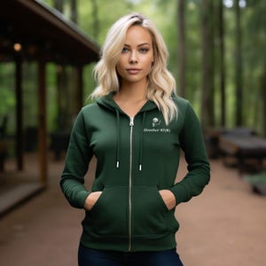 Embroidered Personalized X-Ray Zip-Up Hoodie, Radiology RT Fleece Hooded Sweatshirt, Rad Tech Hoodie, X-Ray Tech, Skeleton Radiographer Gift immagine 9