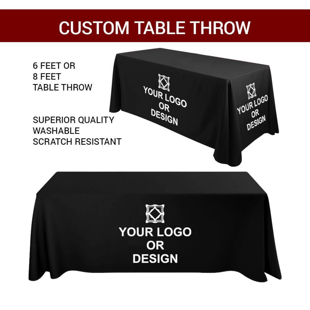 Custom Table Throw Personalized Table Cloth With Logo, Design or Brand