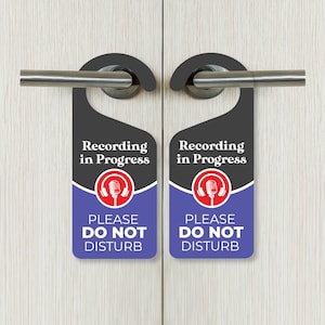 Please Do Not Disturb Door Hanger Sign - PVC Double-Sided Door Knob Hanger for Privacy in Studios, Offices, and Homes