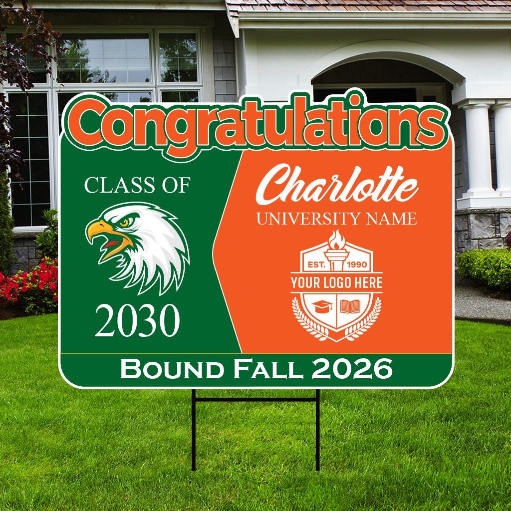 Personalized College Bound Future Yard Sign, College Logo Sign, Custom ...