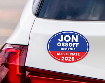 Jon Ossoff For Georgia Senate 2026 Car Magnet - Vote Jon Ossoff Vehicle Magnet, Anti-Trump, Georgia Senate Elections 2026 Magnet - 6" x 4.5"