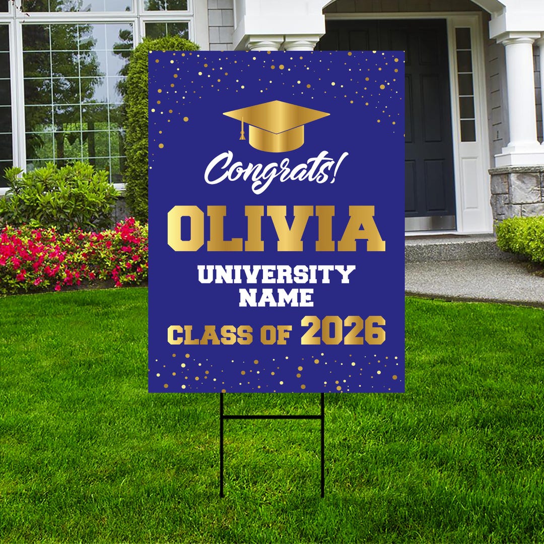 Personalized Graduation Yard Sign 2026 - Coroplast Grad Sign Class of ...