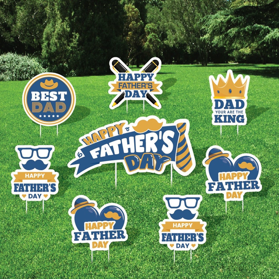 Happy Father's Day Yard Sign Decorations Father's Day Party Outdoor