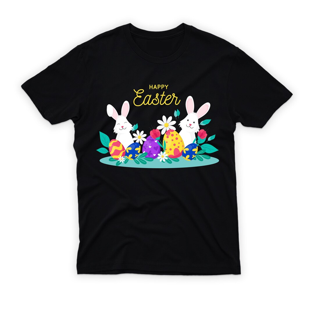 Happy Easter Day Tshirt for Men Easter Bunny With Eggs Women Etsy