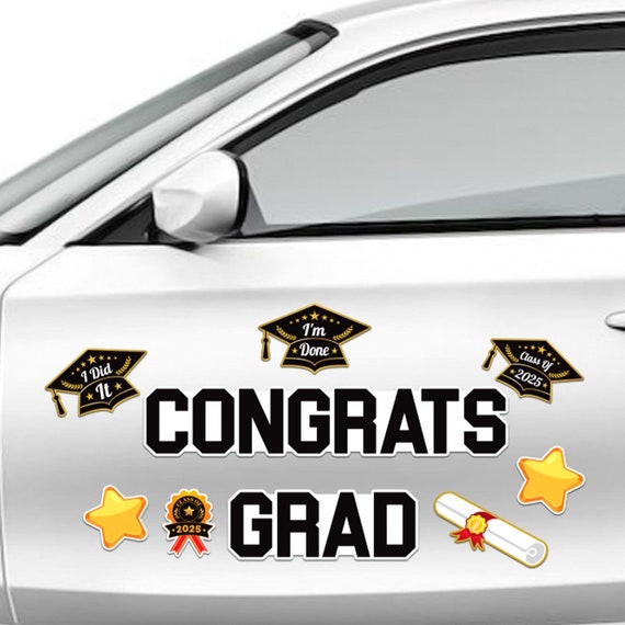 2025 Graduation Car Magnet Decoration 25Pcs, Magnetic