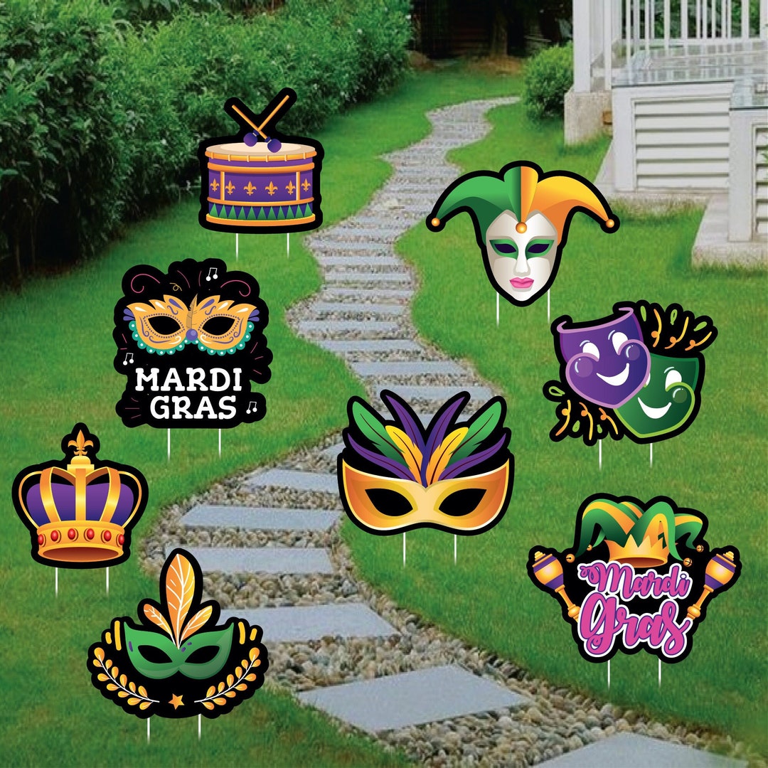 mardi gras yard art