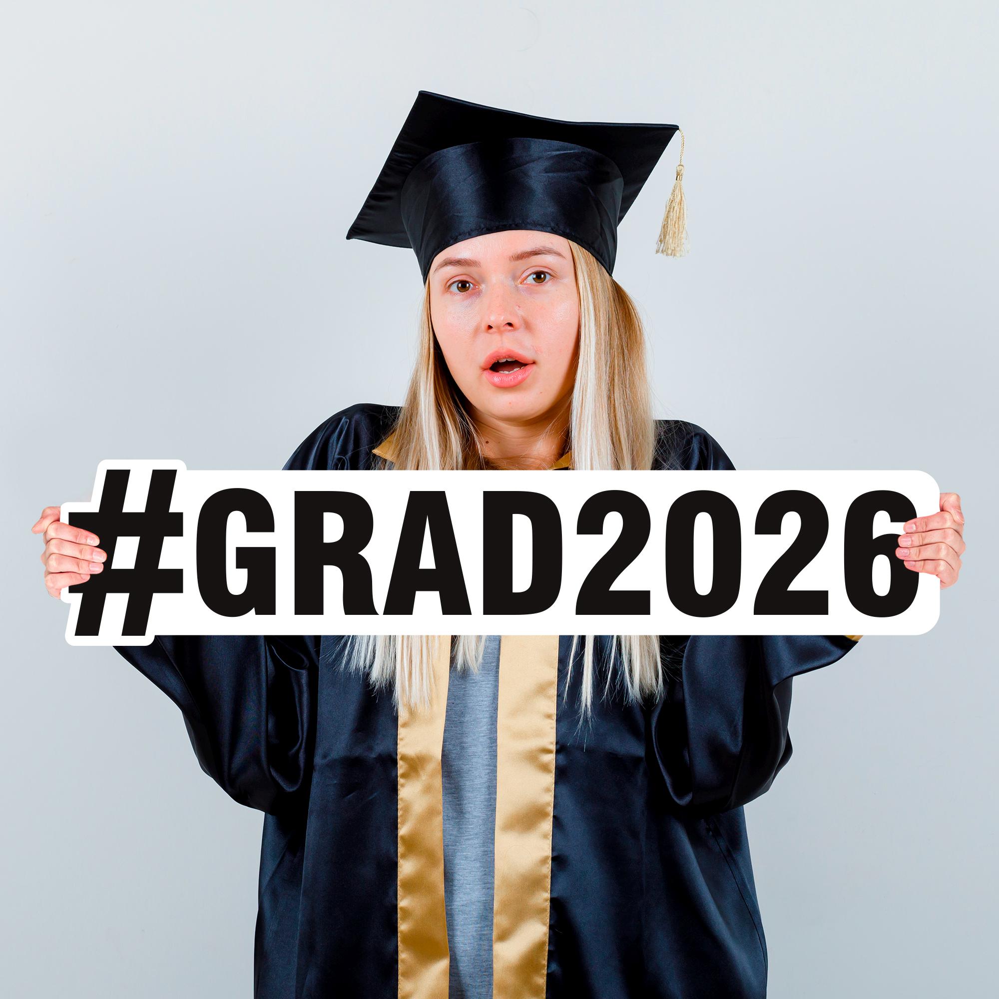 Personalized Hashtag 2026 Graduation Sign, PVC Custom Any Text Cutout ...