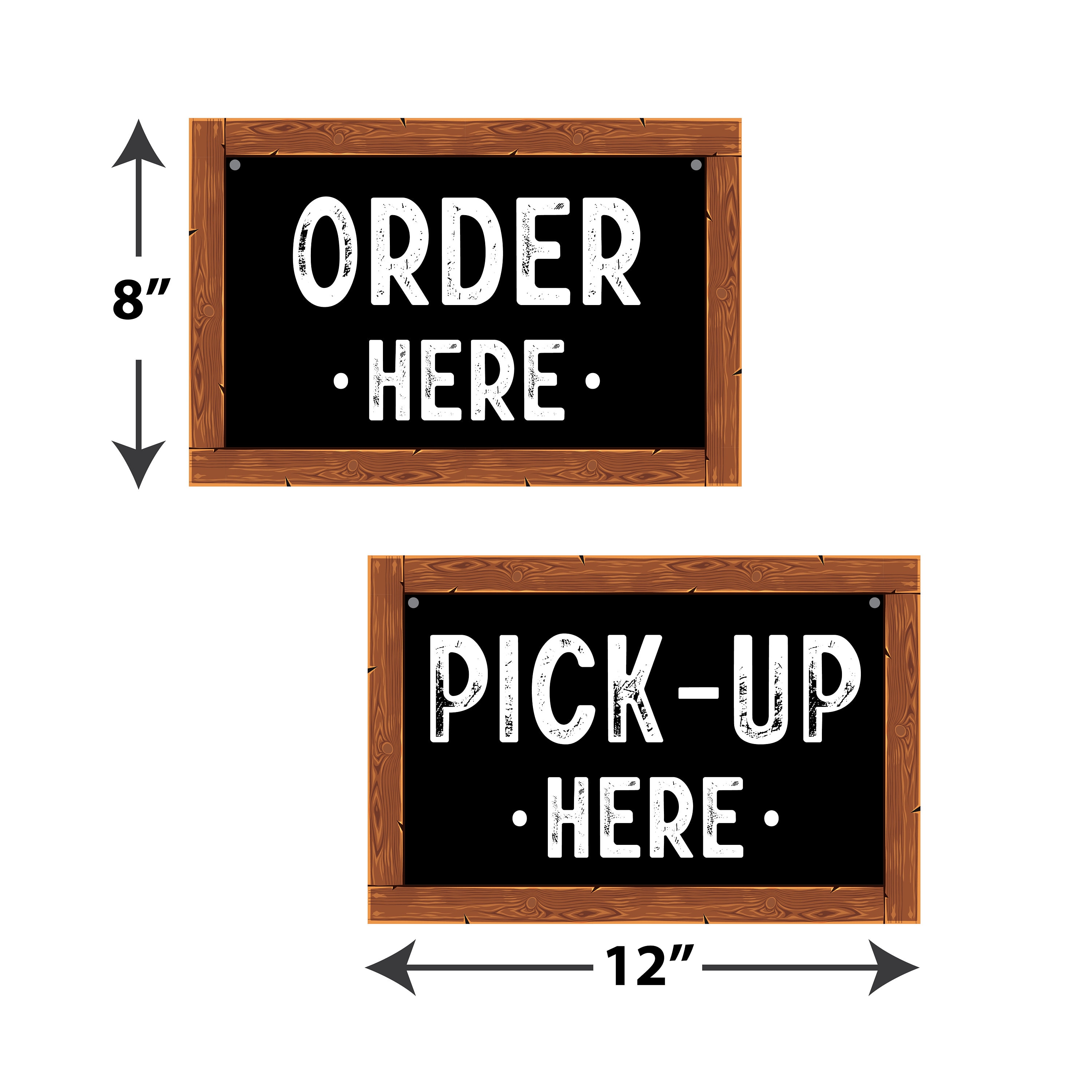 Paquete de 2 letreros de pedido aquí y recogida aquí de 12.0 x 8.0 in,  letrero de PVC fácil de montar, letrero de exhibición para tienda  minorista, tienda, oficina, restaurante - Etsy México, image size:3000x3000