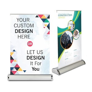 Table Top Banner Stand 11.5&quot;x17.5&quot; Roll up Banner Stand, Custom Mini Retractable Banner Stand, Pop Up Banner Stand, Store Banner Stand