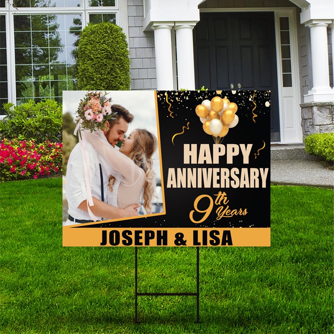 Custom Happy Anniversary Yard Sign Coroplast Personalized Anniversary
