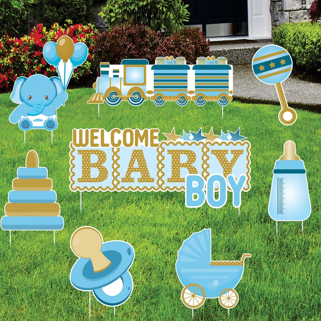 Baby Shower Yard Sign Decoration Baby Boy Yard Cutout Its A Boy