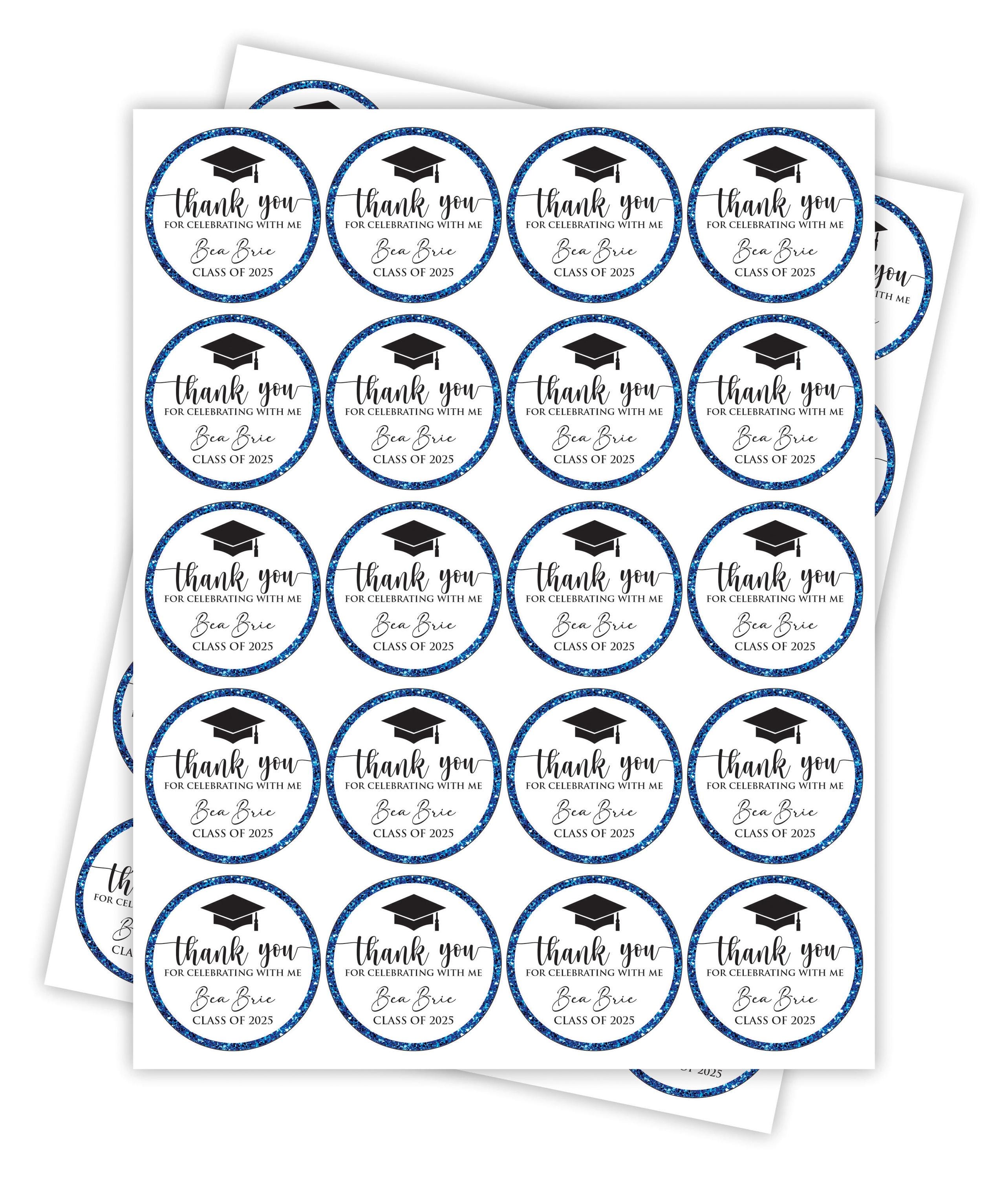 120 X 2025 Graduation Thank You Sticker, Invitation