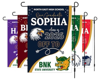 Personalized College Bound Garden Flag, Double Sided Future Graduate Custom Decor, University Bound Yard Sign, Class of 2026 Graduation Flag