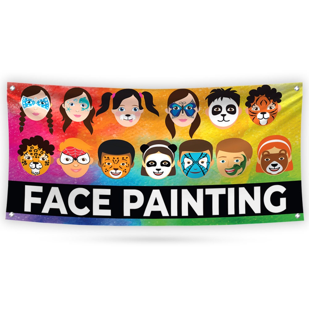 Custom Face Painting Advertising Vinyl Banner – USA Made – Many Sizes Available