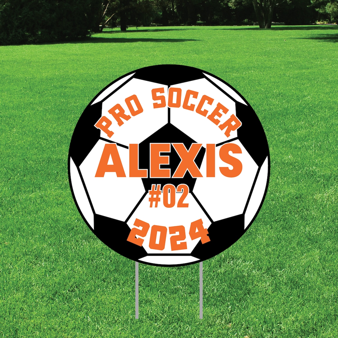 Personalized Soccer Yard Sign Decoration Custom Team, Name, Number