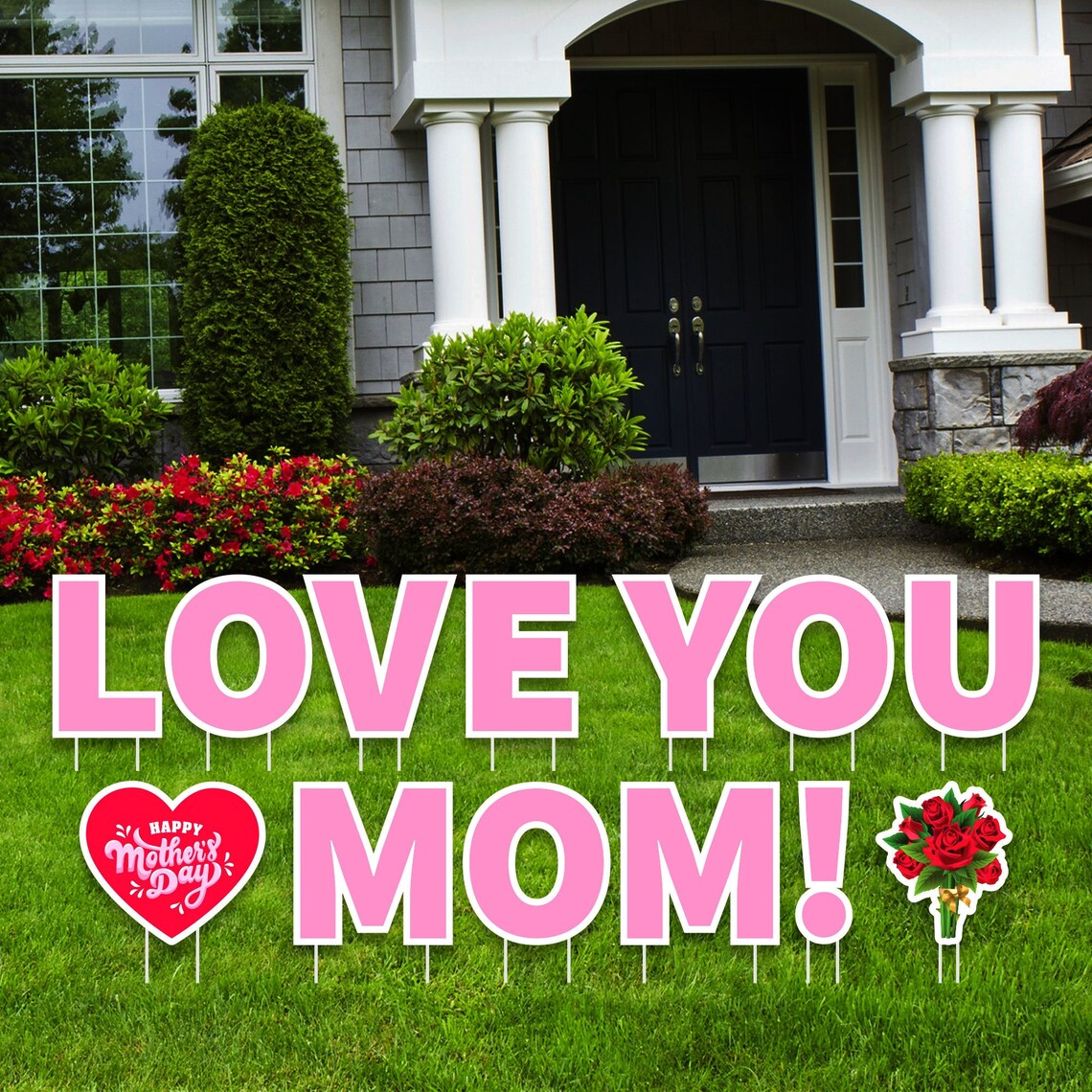 Happy Mother's Day Yard Sign Letters Happy Mother's Etsy