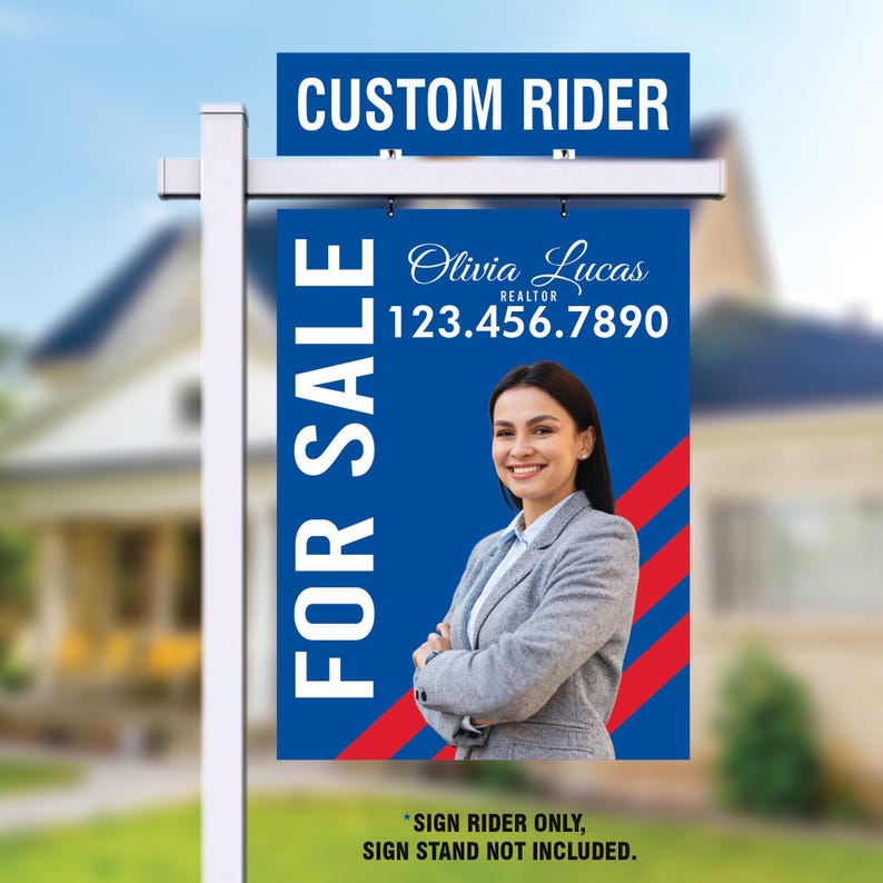 Custom Real Estate Aluminum Sign Panel & Rider - 18” X 24” Thick Sign ...
