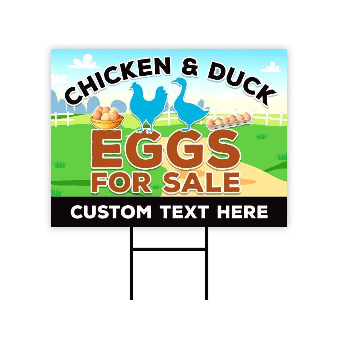 Farm Fresh Eggs Yard Sign Personalized 18 X 12 Coroplast Custom Farm