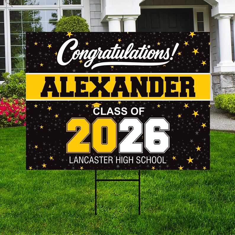 Personalized Graduation Yard Sign 2026, Class of 2026 Custom Name Lawn ...