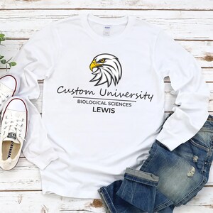 Custom College University Long Sleeve T-Shirt With Mascot, Personalized College Program Unisex Long Sleeve Shirt, Graduate 2027 Shirt