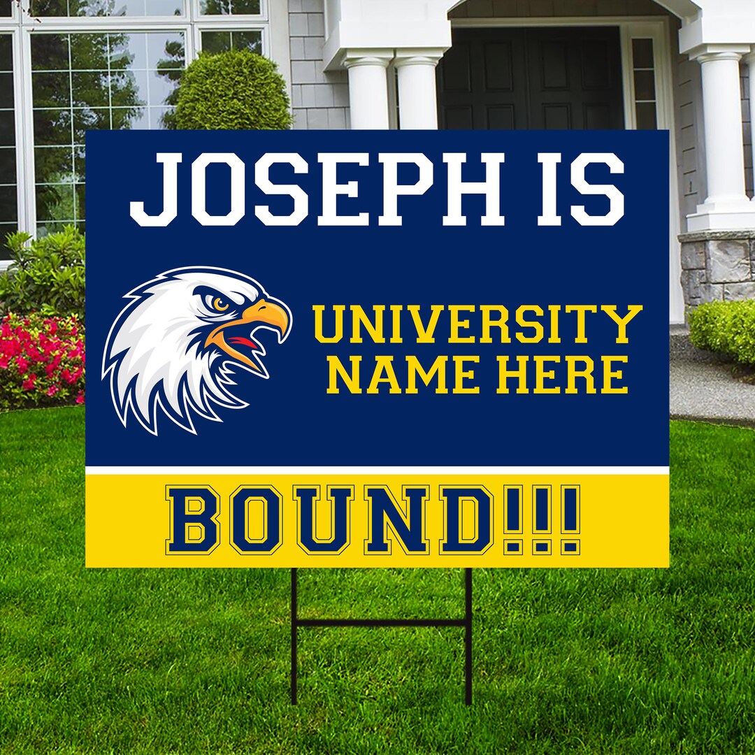Personalized College Bound Yard Sign, College Logo Sign, Custom ...