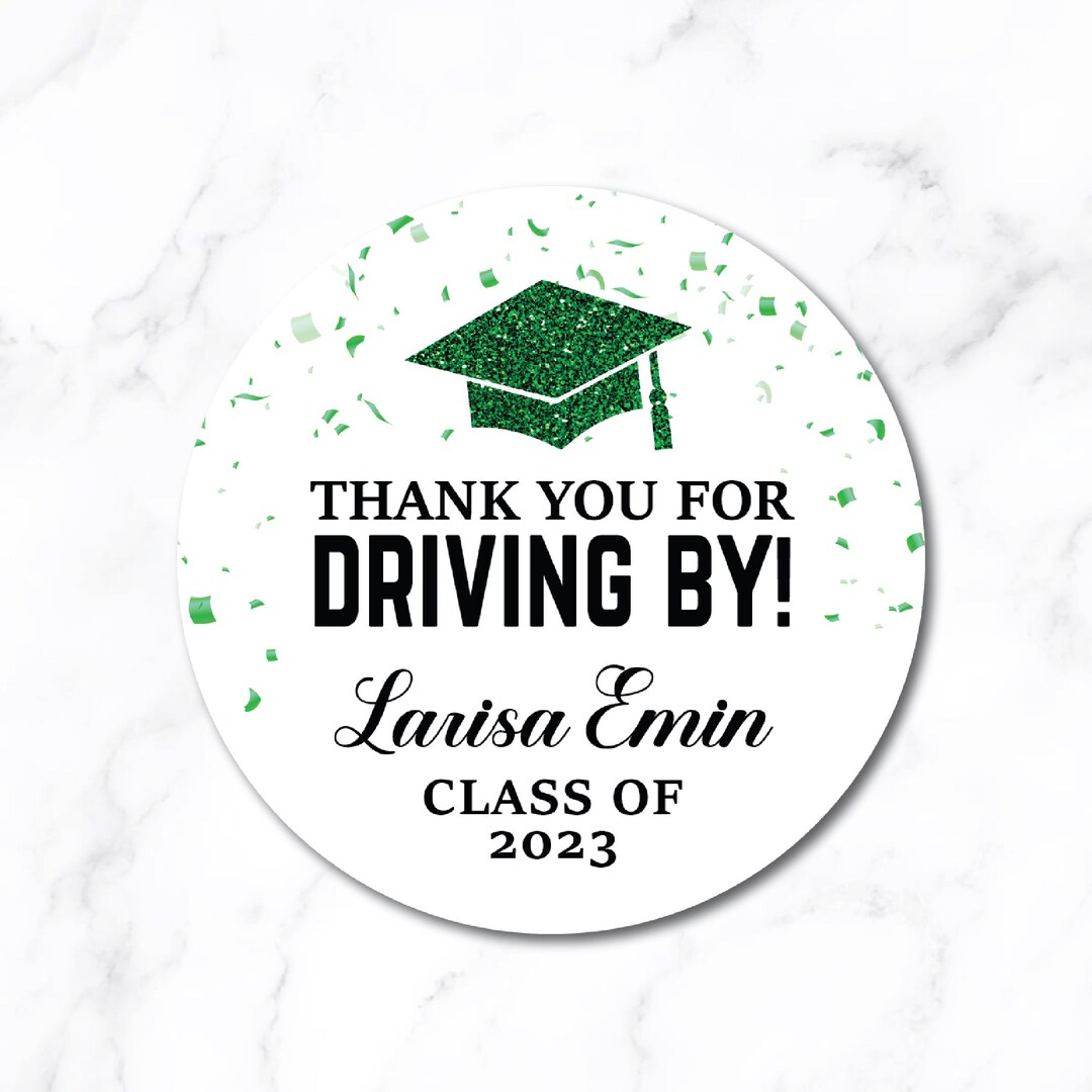Personalized Graduation 2023 Stickers, Custom Thanks for Driving by