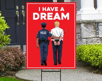 No Kings Protest Yard Sign - I Have A Dream, Anti-Trump, Resist Racism, Resist Fascism Yard Sign with Metal H-Stake