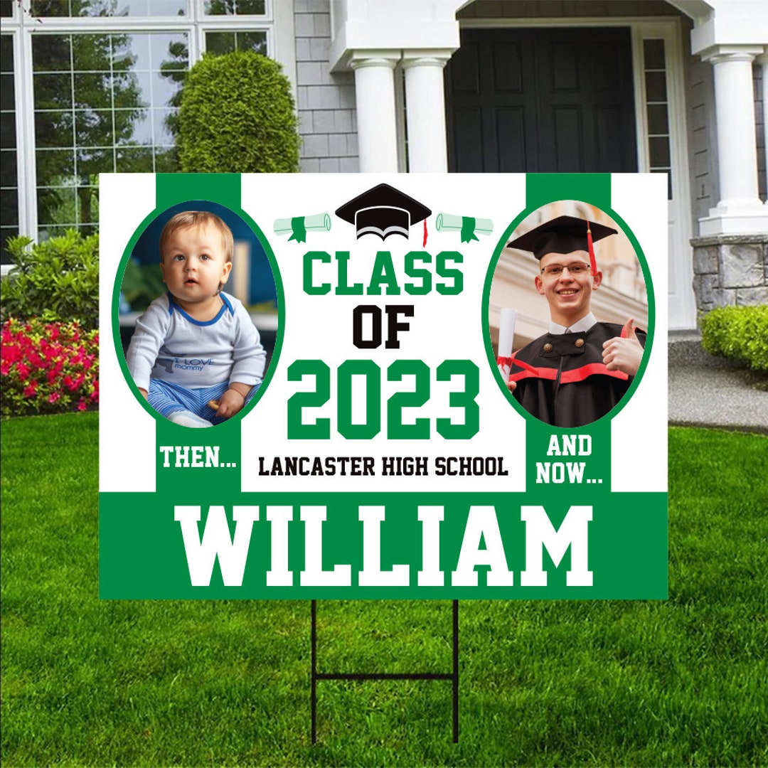 Personalized Graduation Yard Sign 2023 With Photo Grad Sign Etsy