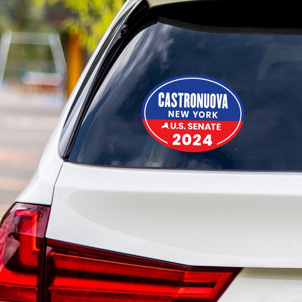 Cara Castronuova for U.S. Senate New York Sticker Vinyl Decal, Vote Castronuova US Senate Election 2024 Bumper Sticker Decal - 6" x 4.5"