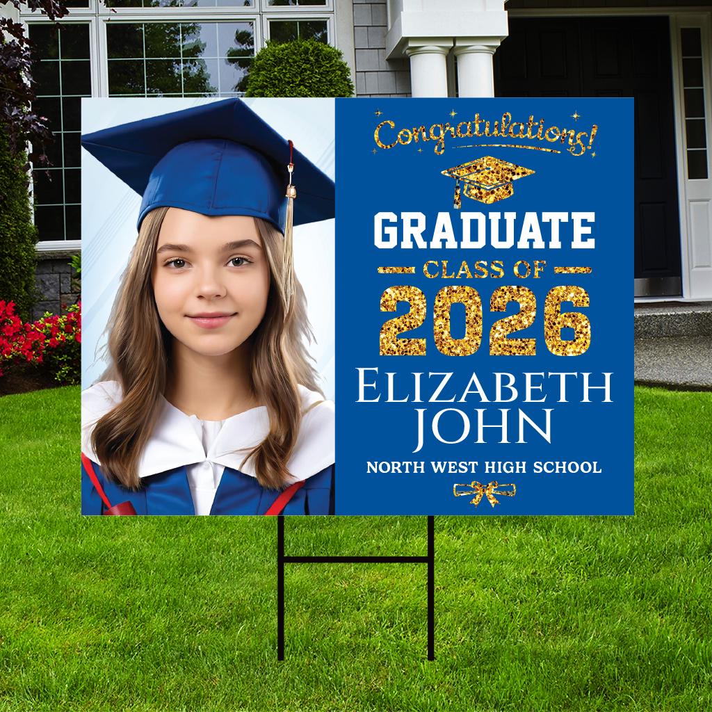 Personalized Graduation Yard Sign 2026 With Photo - Grad Sign, Class of ...