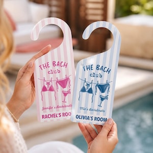 Personalized Bachelorette Door Hanger, Bride Squad Doorknob Sign, Bach Party Weekend Room Decor, Custom Name Door Sign, Novelty Gift