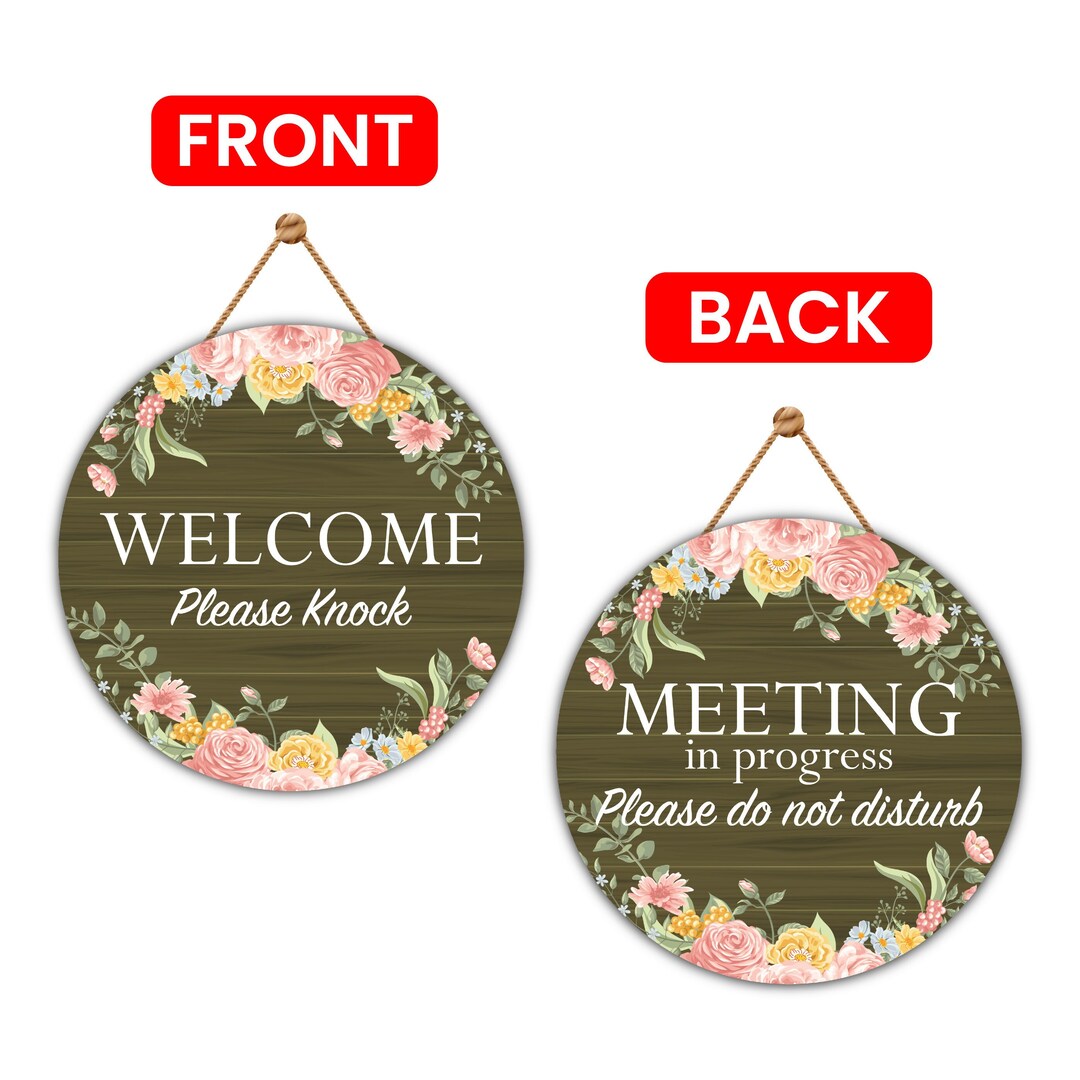 Meeting Do Not Disturb Door Sign 12", Double Sided Easy to Mount PVC ...