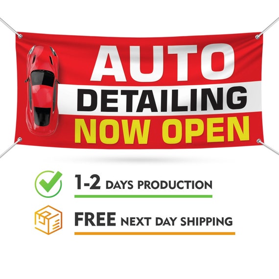 Auto Detailing Banner Sign 13 oz Heavy Duty Waterproof Auto Detailing Vinyl  Banner With Metal Grommets -  Italia