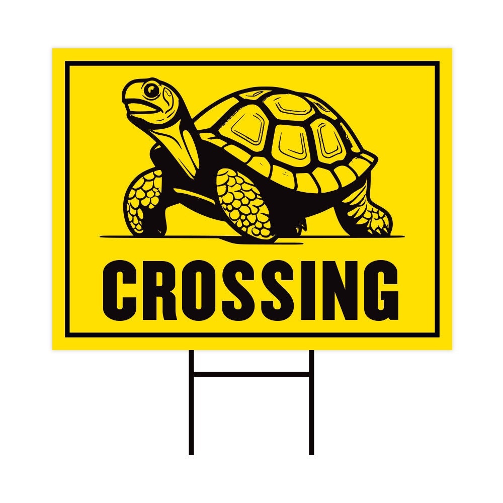 Turtle Crossing Yard Sign - Coroplast Turtle Warning Sign, Turtle Xing ...