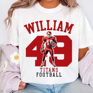 Custom Name and Number Football Player Shirt, Mom Football Shirt, Personalized Team Name Tee, High School Football Shirt, Unisex Shirt