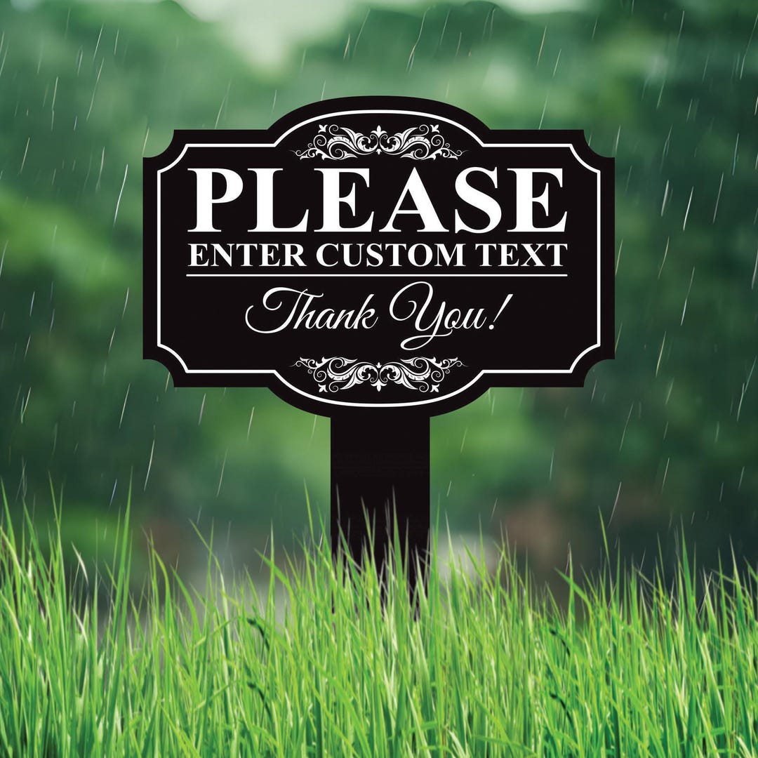Sign Posts Lawn Personalized Aluminum Yard Sign With Stake, Custom Outdoor Lawn Sign ...