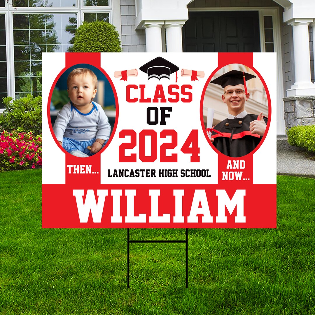Personalized Graduation Yard Sign 2024 With Photo Grad Sign, Class of ...