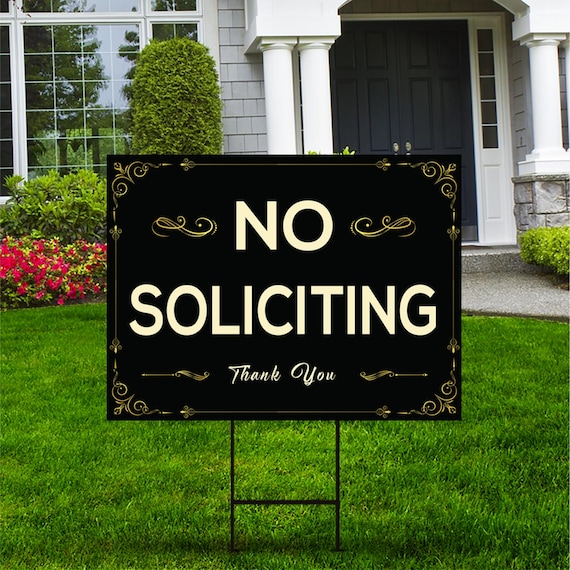 No Soliciting Yard Sign 18 X 12 Coroplast Etsy