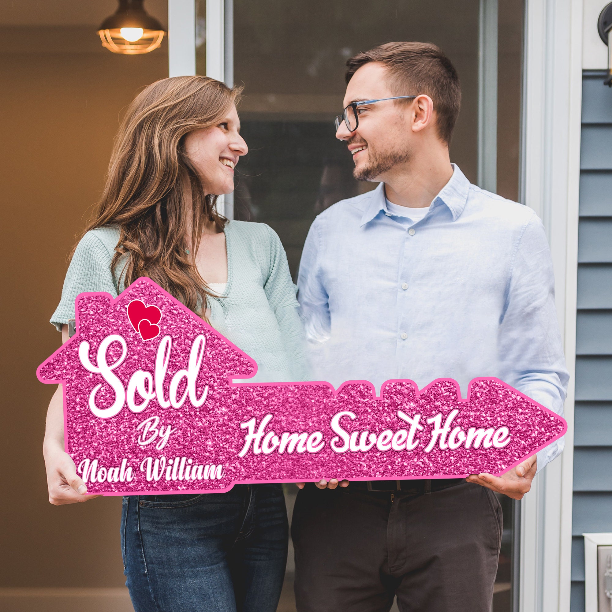 Personalized Real Estate Marketing Key Cutout Sign, Customized Realtor Social Media Photo Props, Realtor Key Sign, Customized Just Sold Key