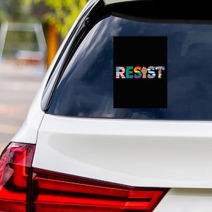 Resist No Kings In America Protest Vinyl Sticker, Resist Hate Decal, Anti-Trump Resistance, Resist Fascism Car Bumper Sticker, 6&quot; x 4.5&quot;