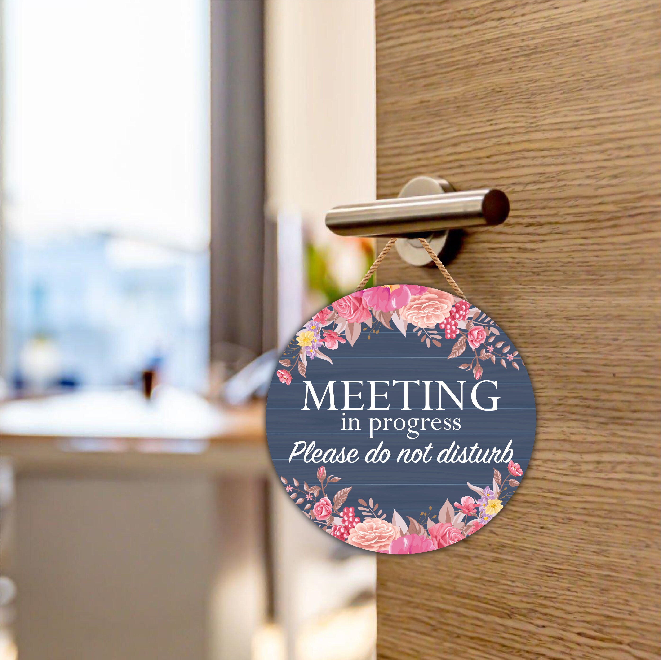 Meeting Do Not Disturb Door Sign 12", Double Sided Easy to Mount PVC ...