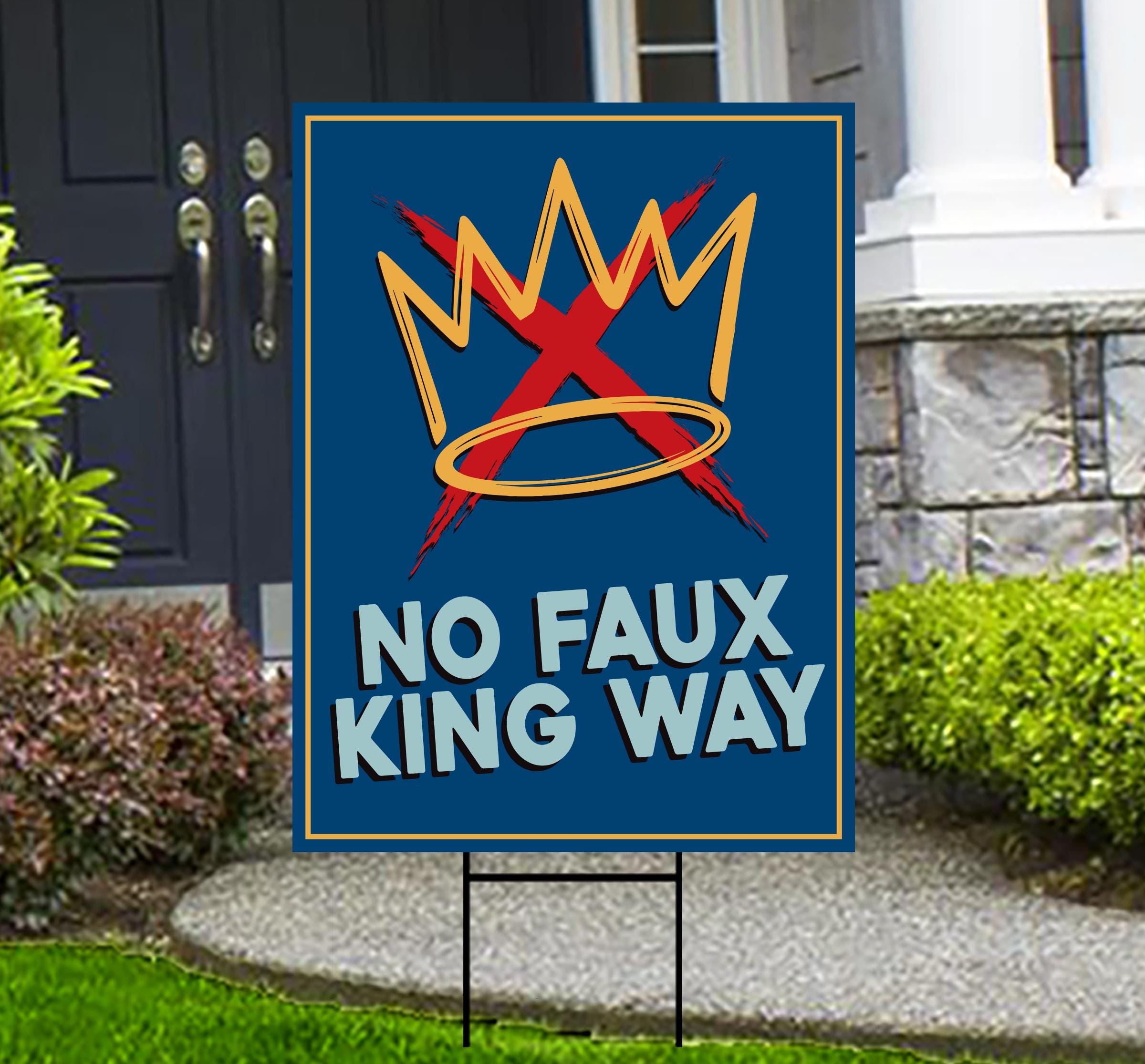 Hofschild 'No Kings In America' 30,5 X 45,7 Cm – Doppelseitig, Wetterfest & Mit Metallpfahl