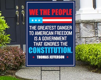 The Greatest Danger To Freedom Yard Sign - Resist Hate Lawn Sign, Anti-Trump, No Kings Liberty, Resist Fascism Yard Sign with Metal H-Stake